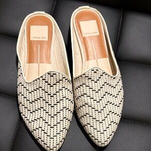Dolce Vita Black and Cream Patterned Flats